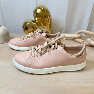 COLE‎ HAAN Pink Grand Crosscourt Leather Sneakers, Women's Size 6